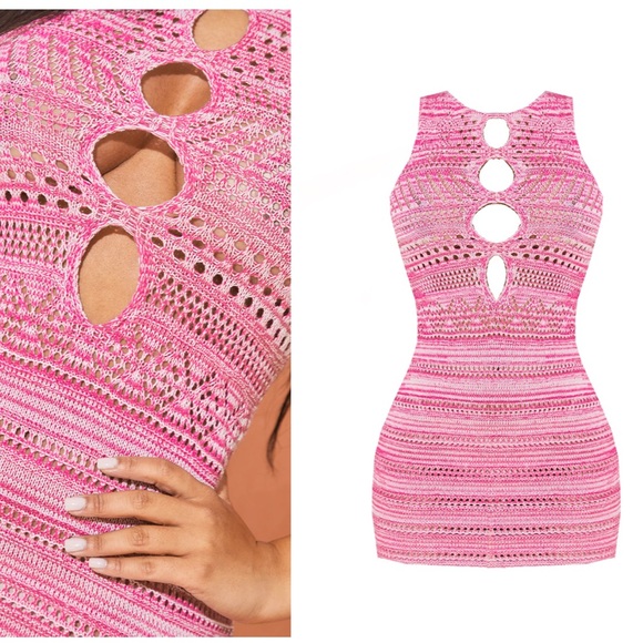 Pretty little thing Crotchet cut out pink dress - Picture 2 of 2